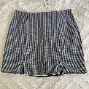 FULL TILT Plaid Front Slit Skirt